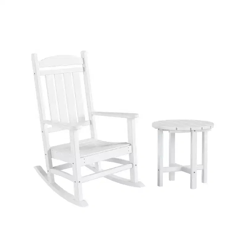 Ensemble chaise berçante de véranda classique WestinTrends 2 pièces avec table d'appoint