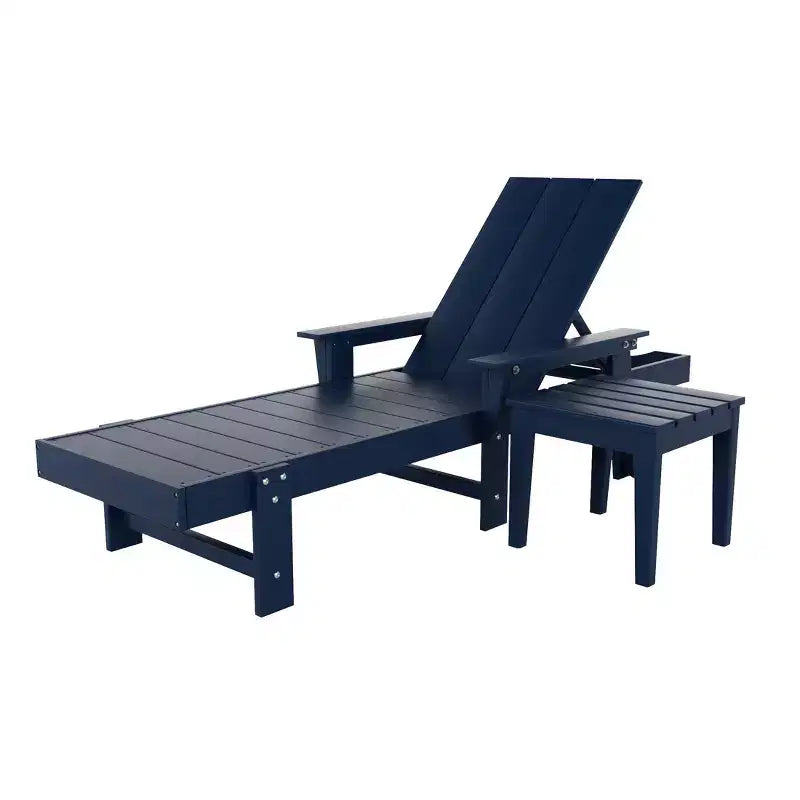 WestinTrends Ashore Chaise longue moderne inclinable avec table d'appoint, ensemble 2 pièces