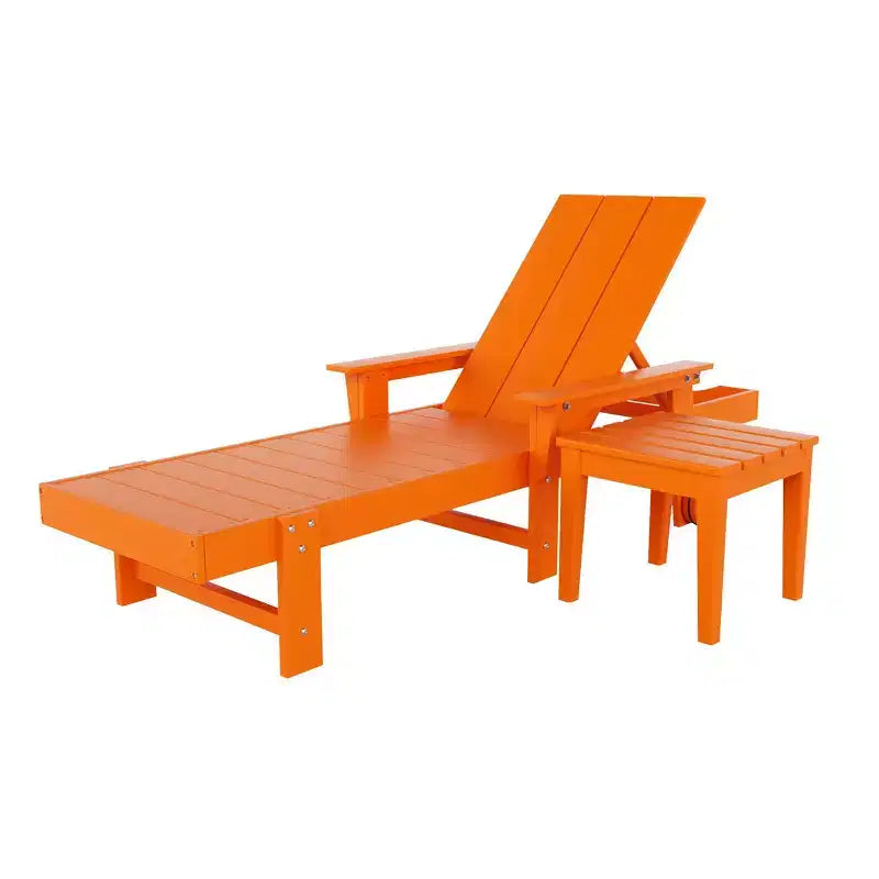 WestinTrends Ashore Chaise longue moderne inclinable avec table d'appoint, ensemble 2 pièces
