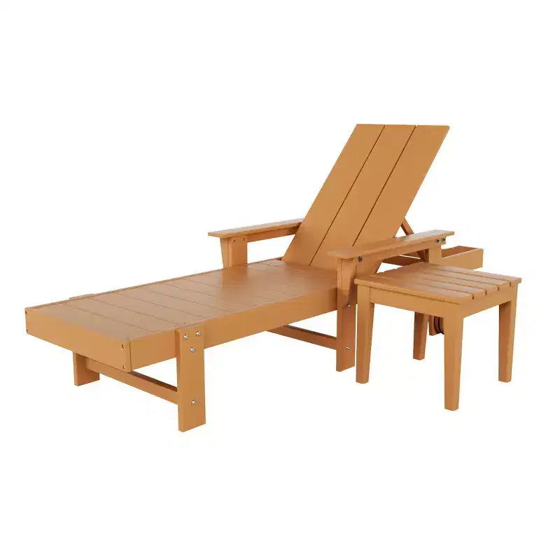 WestinTrends Ashore Chaise longue moderne inclinable avec table d'appoint, ensemble 2 pièces