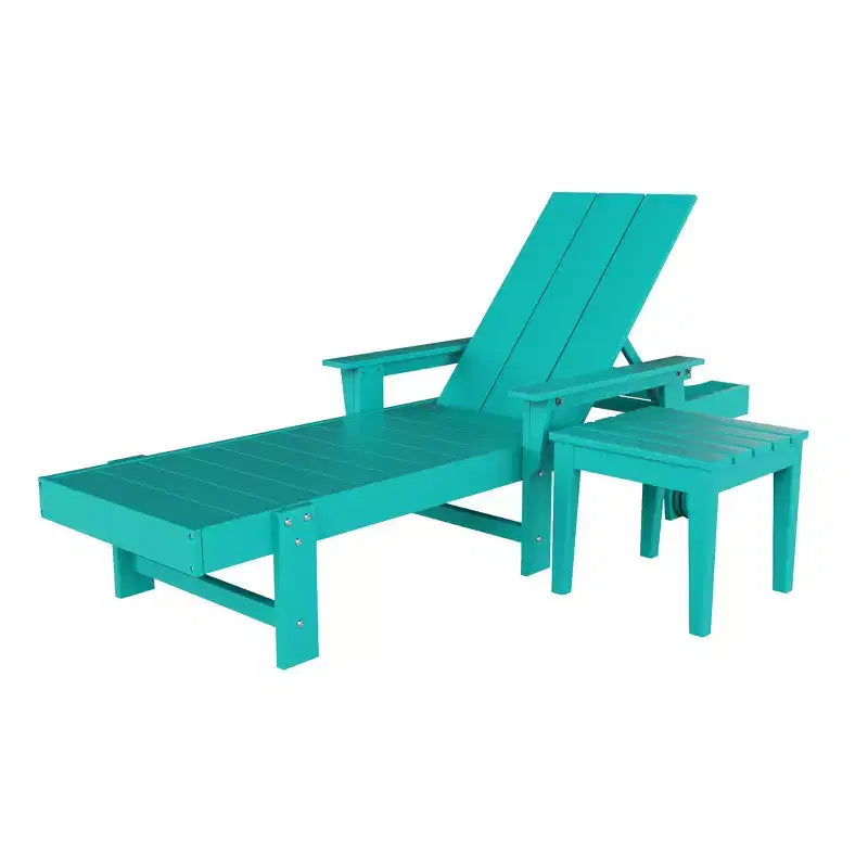 WestinTrends Ashore Chaise longue moderne inclinable avec table d'appoint, ensemble 2 pièces