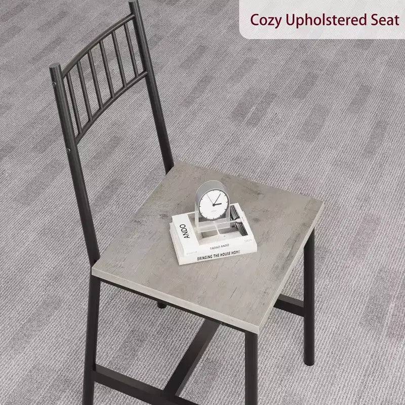 Ensemble table de salle à manger pour 4, Table de cuisine rectangulaire en bois avec 2 chaises et banc, Table de salle à manger avec casier à vin pour petit espace, appartement, maison