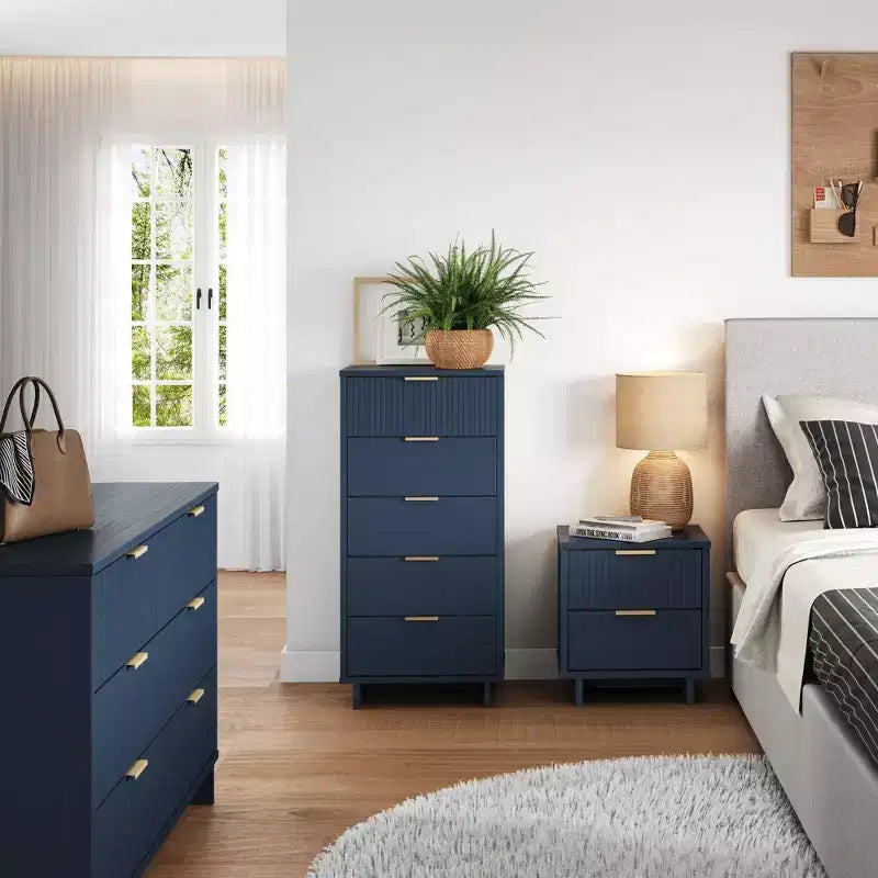 Ensemble de chambre Manhattan Comfort 3 pièces Granville : commode, double commode et table de chevet