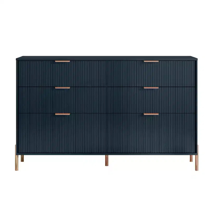 Ensemble Festivo 3 pièces : 2 tables de chevet modernes élégantes à 2 tiroirs et 1 commode à 6 tiroirs